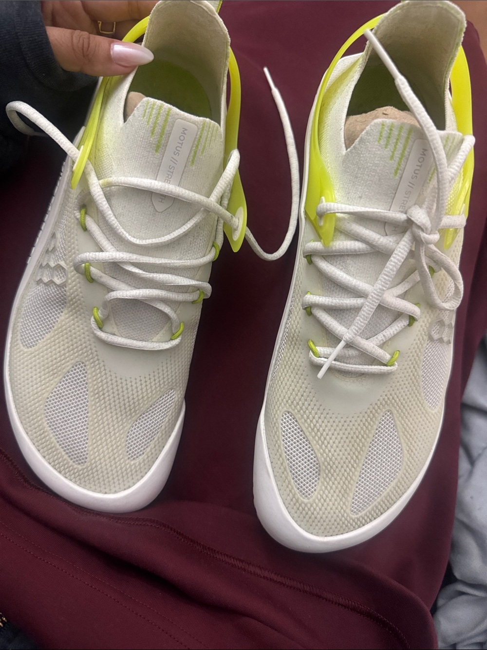Vivo Barefoot White & Neon Yellow Athletic Shoes